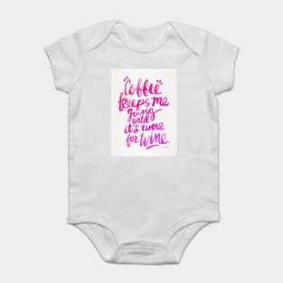 Pink Coffee and Wine Baby Bodysuit